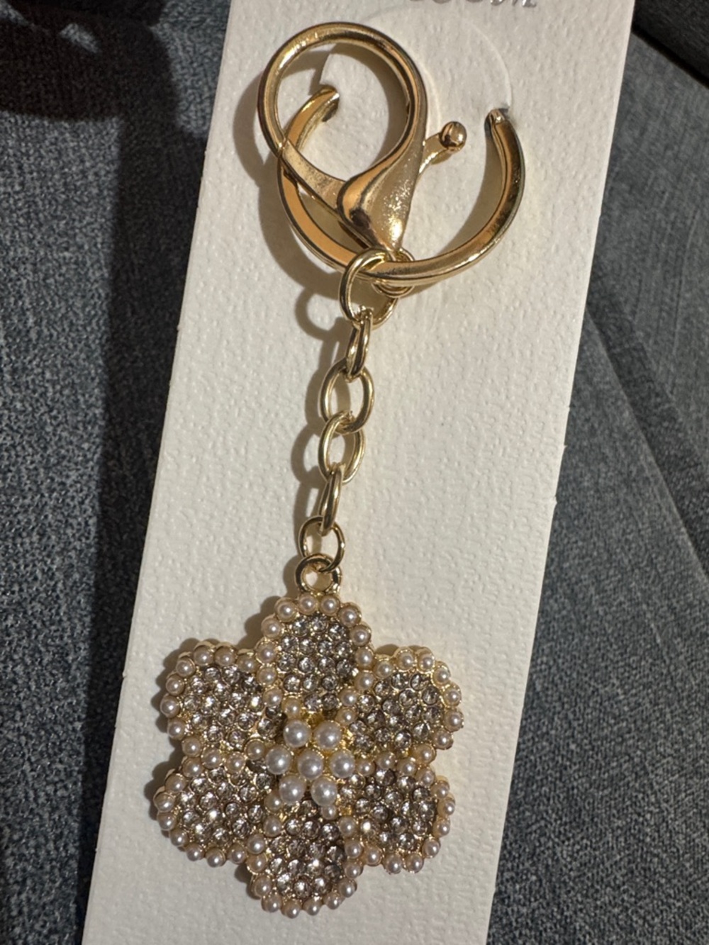 Blossom Gold Crystal Flower Keychain